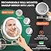 GREENFROM Rechargeable Wall Mounted Makeup Mirror Brushed Nickel, 8.5'' Magnifying Mirror with Lights Double-Sided 1X/10X 360° Rotation Extension Bathroom Shaving Mirror with Foldable Arm