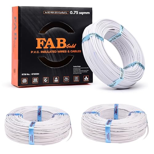 Image of KRIPA 0.75 MM 90 MTR FR PVC Insulated Copper wire Cable Pack OF-3