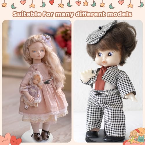 Image of Yaocom 12 Pcs Doll Stands for 8 to 14 Inches Adjustable Dolls Figure Stand Display with Expandable Waist Wire Action Doll Stands Display Rack for Home Shop Birthday Party Favor (Black, White)