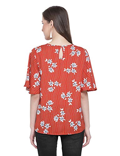Image of oxolloxo Women Printed Short Sleeve Round Neck Regular Top