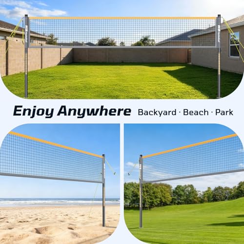 Haokelball Outdoor Badminton Net Set with Anti-Sag Winch System - 20ft Badminton Net, 4 Rackets, 3 Shuttlecocks & Carry Bag, Badminton Set for Backyard, Grass, Beach, Holiday Games - Image 3