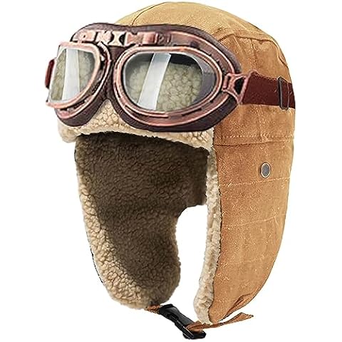 Peicees Vintage Aviator Hat and Goggles Cover