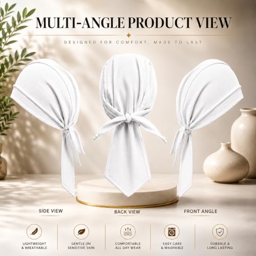 Image of GG BAI Cottrise Sikh Religious Patka Headwear Sweat Wicking Doo Rag Cooling Dew Rag Helmet Liner Hat Large Motorcycle Head Wrap Bandana Skull Caps for Men and Women
