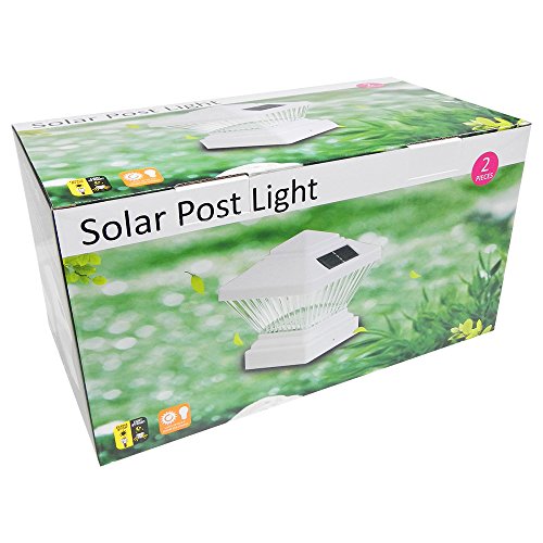 18 Pack White Outdoor Garden 4 x 4 Solar LED Post Deck Cap Square Fence Light Landscape Lamp Lawn PVC Vinyl Wood