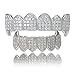 Braces Gold Braces Fangs Micro-Inlaid Zircon Gold Teeth Trend Decorative Braces, Golden Lower Teeth