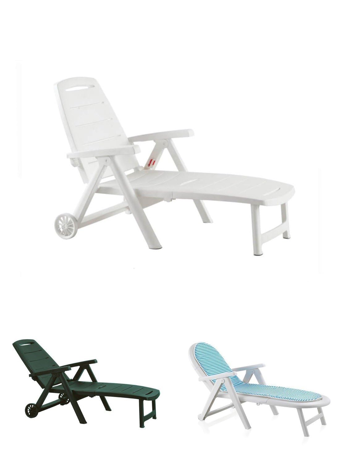 Jardin202 - Tumbona Multiposición para Exterior - Hamaca Elegante y Moderno Resistente a los Rayos UV | X 2 UNDS (Blanca)