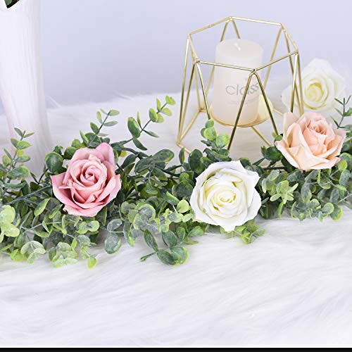Dearhouse 4 Pack Faux Eucalyptus Garland Plant, Artificial Vines Hanging Eucalyptus Leaves Greenery Garland For Wedding Backdrop Arch Wall Decor, 6 Feet/Pcs Uv Protected Indoor Outdoor #TOP3