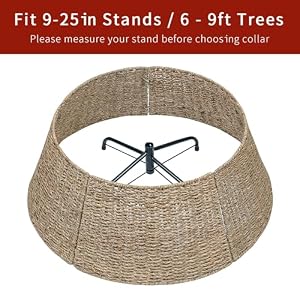 CubesLand Christmas Tree Collar for 7.5ft Trees,Seagrass Christmas Tree Skirt 27",Handcrafted Christmas Tree Collar for Artificial Trees,Warm Rustic Tree Skirt Farmhouse Tree Collar Tree Base Cover CubesLand Christmas Tree Collar for 75ft TreesSeagrass Christmas Tree Skirt 27Handcrafted Christmas Tree Collar for Artificial TreesWarm Rustic Tree Skirt Farmhouse Tree Collar Tree Base Cover