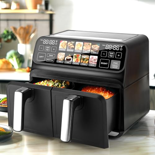 ノンフライヤー 8L 大容量 ダブルバスケット