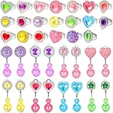 Kids Jewelry Set for Girls, Princess Toys Little Girls Dress Up Jewelry,Pretend Play Jewel Adjustable Kids Rings Toddler Clip On Earrings,3 4 5 6 7 8 Year Old Girl Gifts for Easter Birthday Christmas