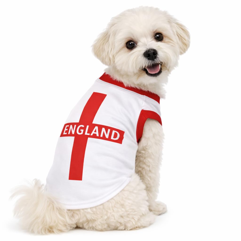 Petitebella England Cross Puppy Dog Shirt (White, Small) — image 1