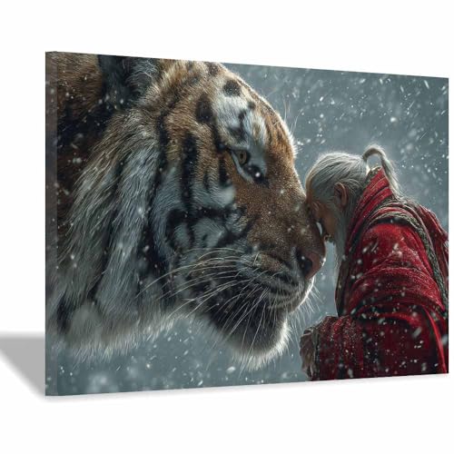Tableau sur toile tigre CUDAOO solution déco murale salon moderne