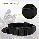 Huntvp taktisch Hundehalsband Verstellbar mit Kontrollgriff, aus Nylon, gepolstert, Metallschnalle, für Mittlere Große Hunde Jagd Training Freizeit Outdoor, Schwarz M