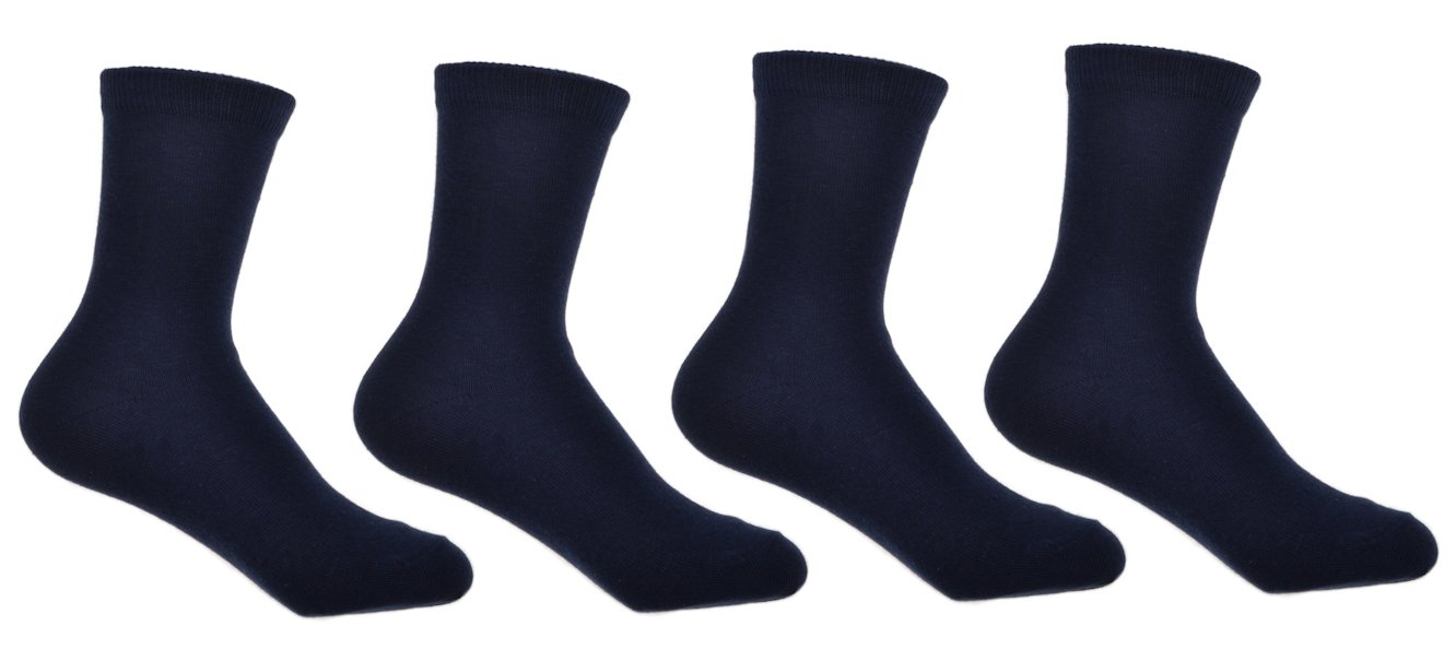 Wb Socks Boys Blue 4 Pairs Of Navy Plain Socks 6-9 Years - School Socks