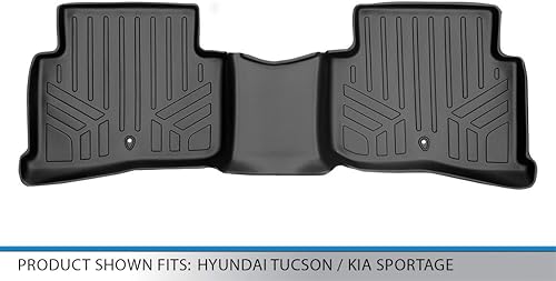 Miniatura 3 de SMARTLINER Alfombrillas de suelo de ajuste personalizado, forro de segunda fila, color negro, compatibles con Hyundai Tucson 2016-2021 / Kia