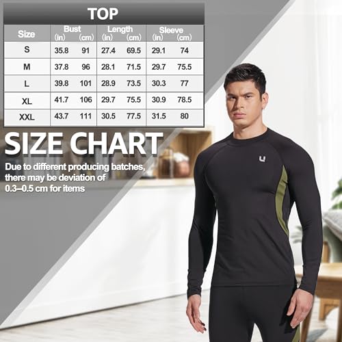 UNIQUEBELLA Camiseta interior térmica funcional para hombre, para usar debajo de prendas de esquí y como ropa de invierno, XL