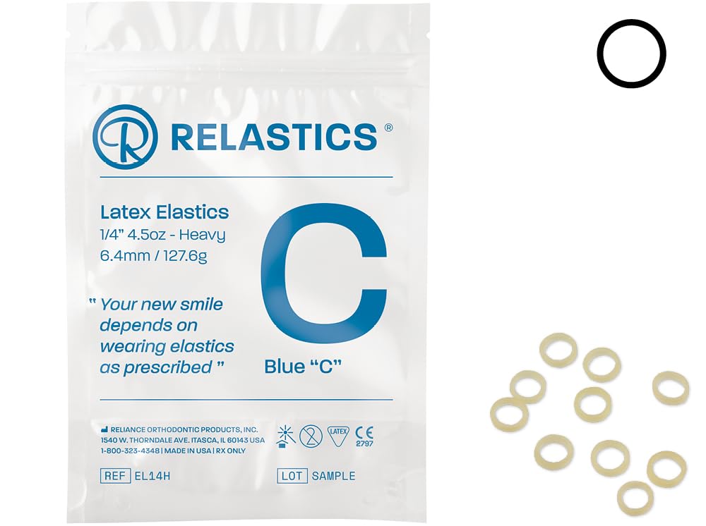 Lot de 100 élastiques orthodontiques en latex 0,6 g avec outil de positionnement élastique