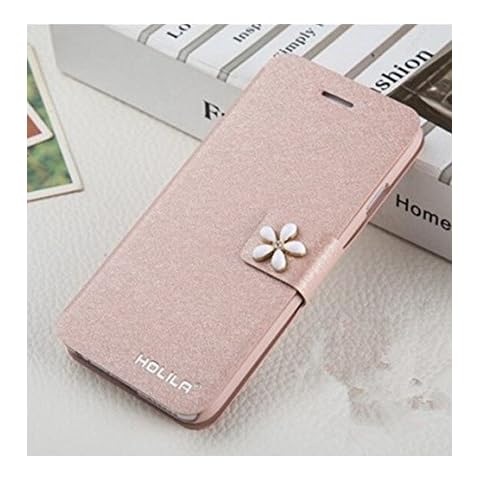 Slim PU Leather Wallet Flip Case Cover plug-in card Stand function (Pink) Cover