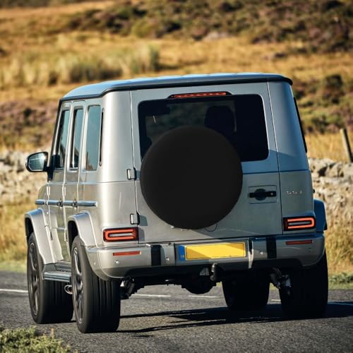 Image of Custom Spare Tire Cover with Picture, Customize Wheel Cover with Logo Personalized Waterproof Dust-Proof Polyester Tire Protectors for Trailer RV SUV All Vehicle, PureBlack