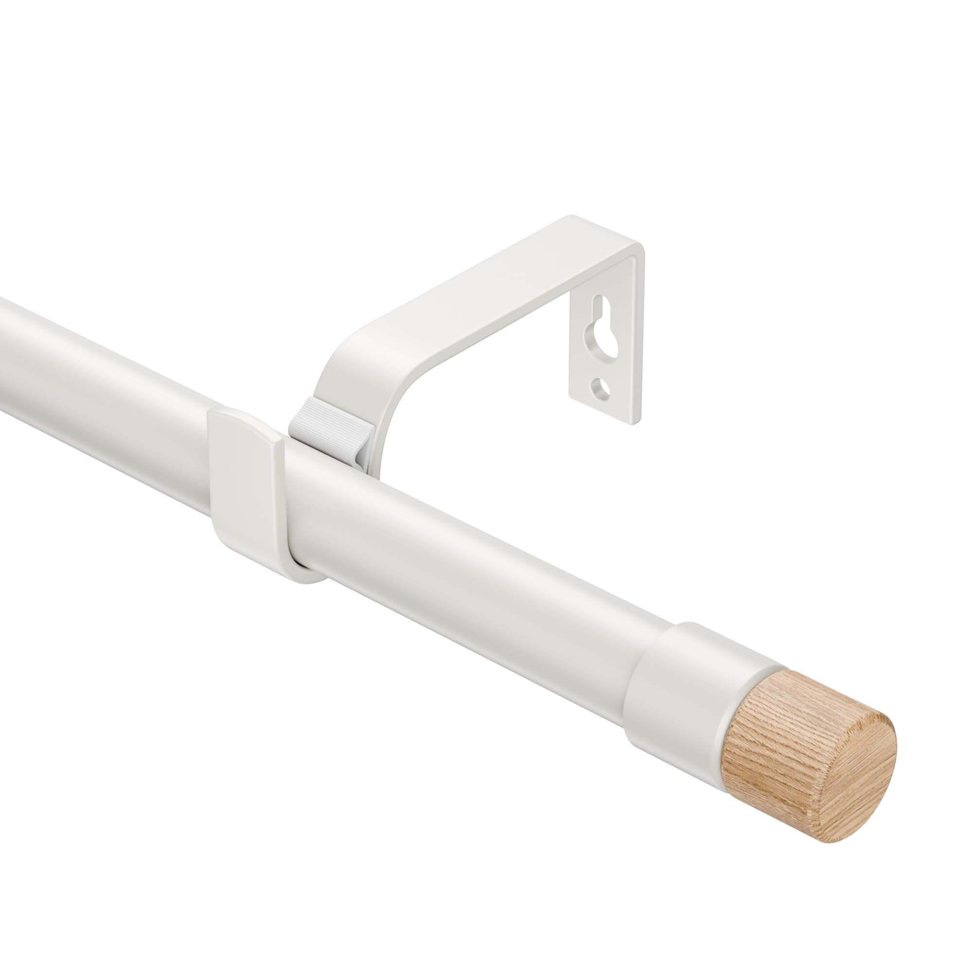 Barras de cortina extensibles 76-280 cm, diámetro de 19 mm, barra de cortina ajustable con vetas de madera, topes para cortinas con ojales, elegantes barras decorativas para dormitorio