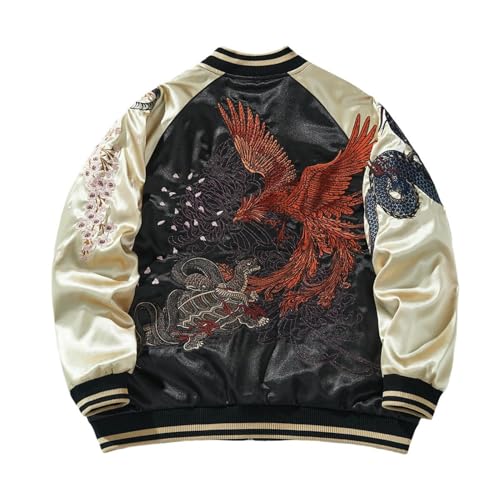 Veste de baseball brodée pour homme style chinois et streetwear vintage