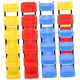 TOVINANNA 12個スタッカブル収納ボックス 部品オーガナイザー 壁掛け対応 製工具収納 ガレージ倉庫向け部品整理ボックス