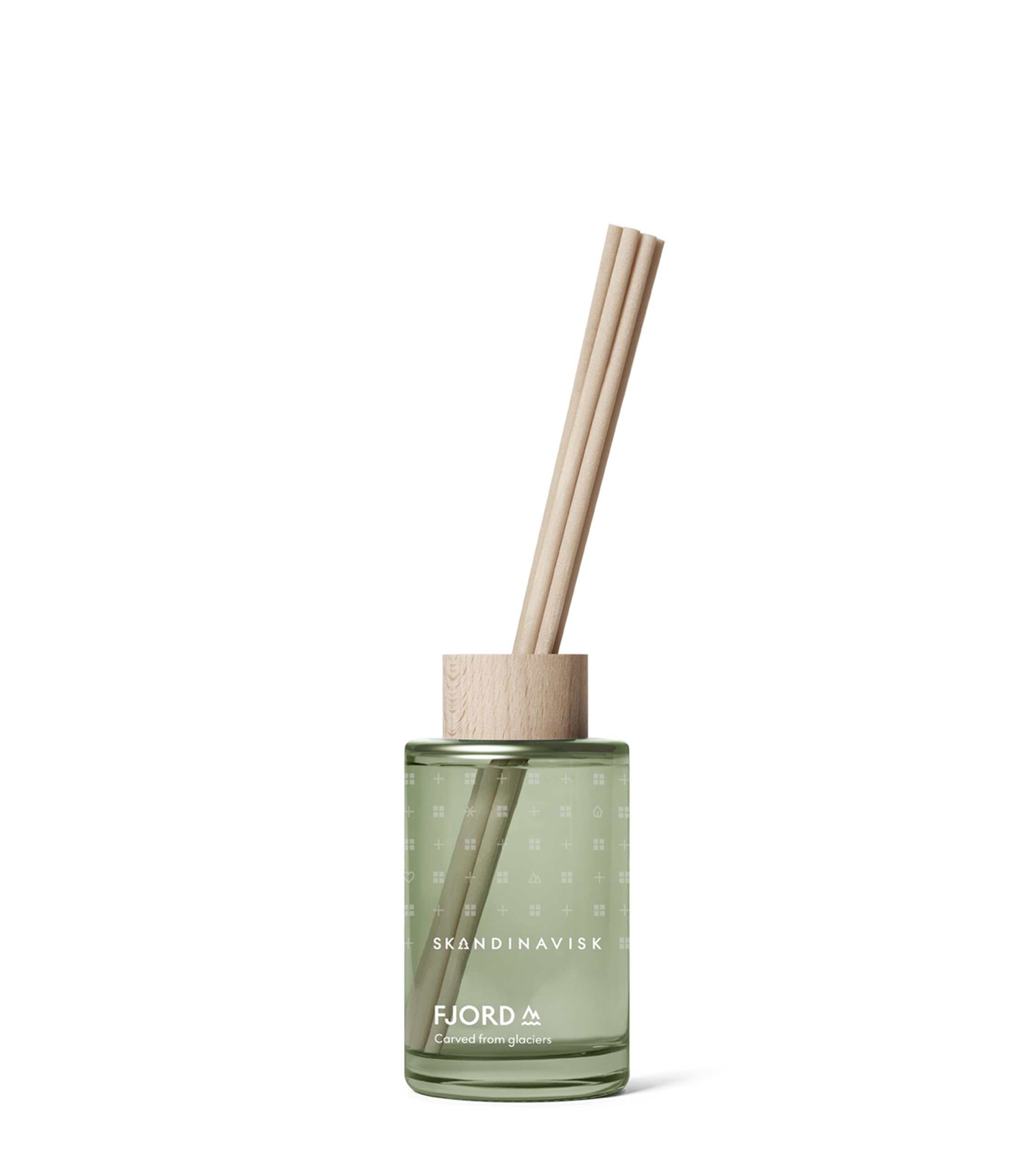 Skandinavisk FJORD Difusor de varillas con 8 cañas, dura +3 meses, notas de aroma: manzanas y flor de pera, frutos de huerto y grosellas rojas, 100 ml