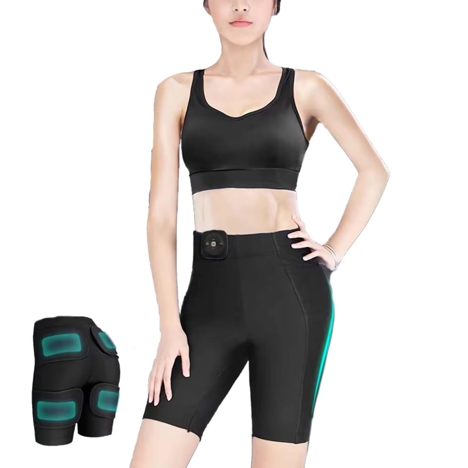 Pantaloncini Donna/Uomo Sport Vita Alta Sollevamento dei Glutei Shorts Palestra Corsa Yoga Running Fitness Allenamento Leggings Ems Muscle Trainer 3 Modalità 20 Intensità Regolabili Shorts Sportivo