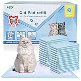 Cat Litter Pads Superior Absorbent 50 Count Scent Generic Refill Compatible with Tidy Cat Breeze Litter System 16.9x11.4 Inch Enhanced Odor Control
