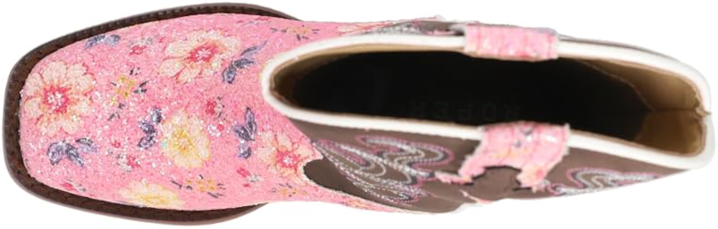 Amazon.com | ROPER Kids Girls Glitter Floral Embroidered Square