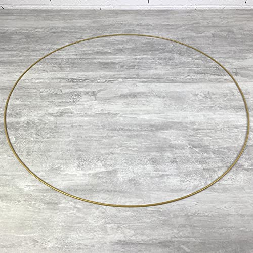 Lealoo Grand Cercle XXL métallique doré Ancien, diam. 80 cm pour Abat-Jour, Anneau epoxy Or Attrape rêves