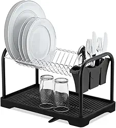 Escorredor Master Duplo Arthi | Design,Tendência e Inovação | Área Ampla para Acomodar Louça | Desmontável e Montagem Sem Ferramentas | Bica Giratória 360º para Drenagem De Agua