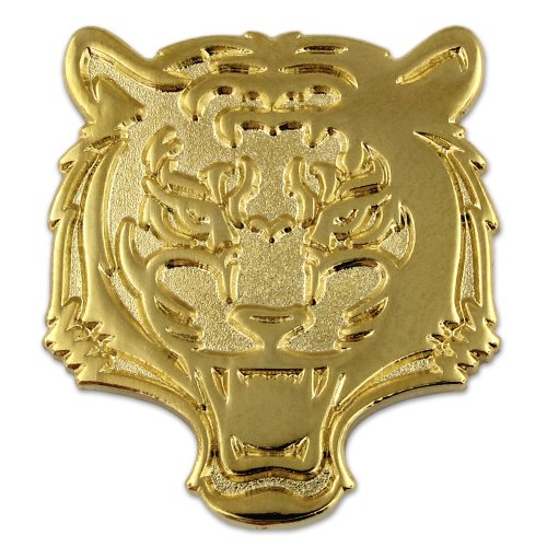 PinMart Gold Chenille Tiger Mascot Letterman's Jacket Lapel Pin