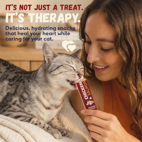 Pawmate Lickable Cat Treats, Chicken & Salmon Cat Squeeze Treats, High Moisture Grain Free Cat Snacks & Food Toppers for Kittens and Adult Cats, 20 Tubes x 15g - Image 4