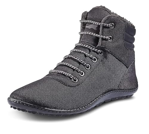 L E G U A N O - KOSMO - gefütterter Damen und Herren Unisex Winter Barfußschuh/Winterschuh (Schwarz, EU Schuhgrößensystem, Erwachsene, Numerisch, M, 40)