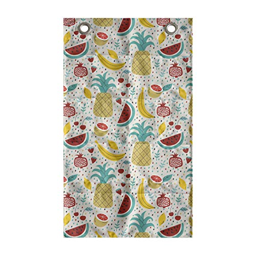 Ambesonne Food Hanging Pocket Organizer, Fruits Banana Pomegranate Pineapple Watermelon