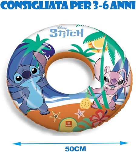 ICE TOYS Set mit Armlehnen und Donut für Kinder, Strand, Sommer, Pool (Stitch)
