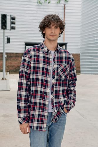 Image of Betusline Boy and Men Button Down Plaid Shirt