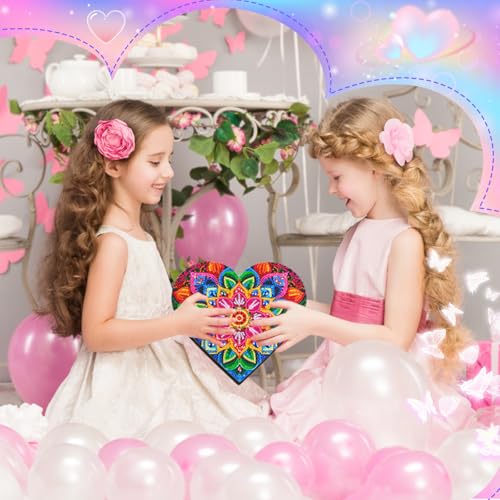 UBJUBT Gifts for 5 6 7 8 9 10 11 12 Year Old Girls, 5D Diamond Painting Wooden Jewellery Box Craft Kits for Adults Kids, Diamond Art Craft Kits for Kids, Girls Birthday Presents Age 6-12 - Image 2
