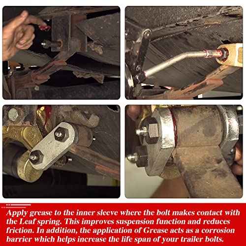 Rjsphh Trailer Axle Spring Shackle Greaseable Spring Bolt 9/16 X 3 （14Pcs） #TOP4