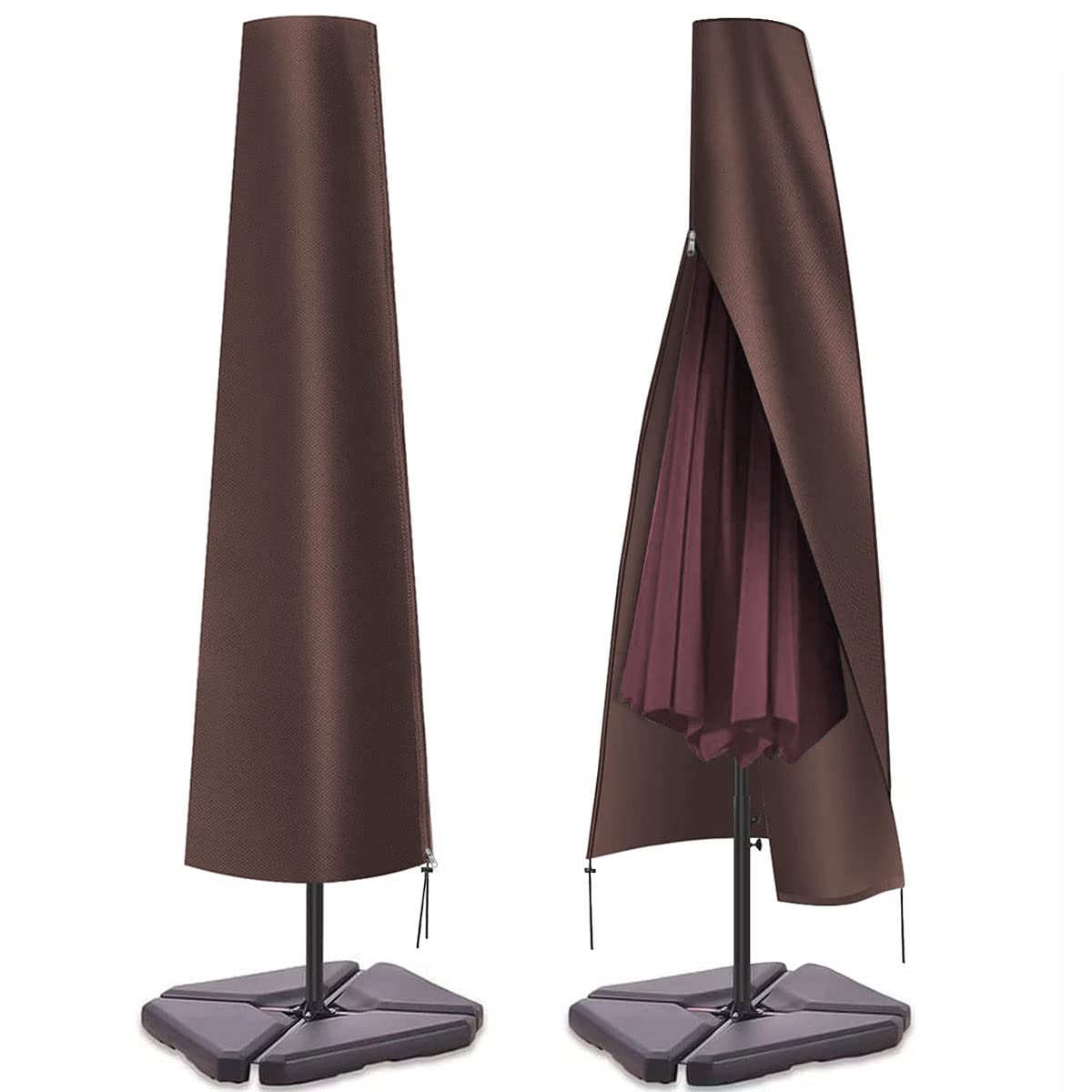 Parasol Cover, Garden Umbrella Covers 160x24x24cm Polyethylene Fabric Material, Waterproof, Windproof, Green - 4