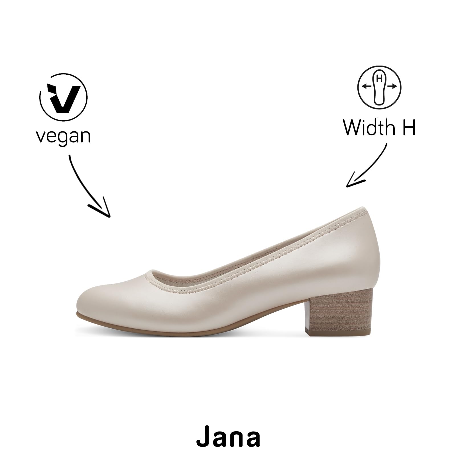 Jana Mary Jane Femme à Talon Bloc Vegan
