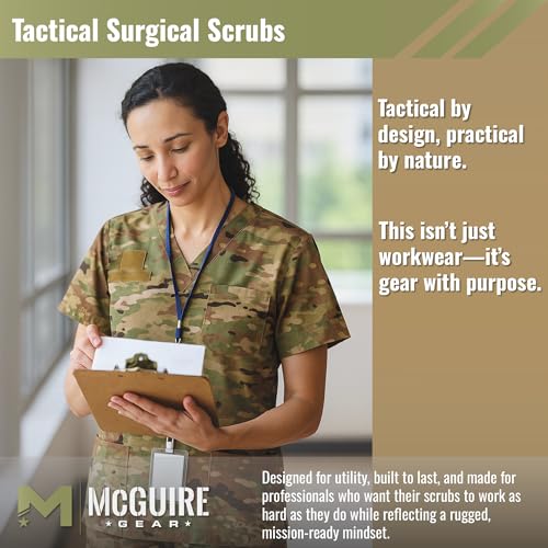 M MCGUIRE GEAR Tactical Ripstop Scrub Top – Unisex Scrubs for Nurses, Military, EMS – Medical Scrub Shirt – Made in The USA. - Image 6