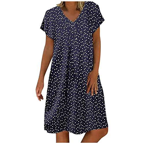 Robe Déténte Femme été Longue Grande Taille V-Neck Casual Bohemian Print Pochette Imprimé Floral A-Line Jupe en Cuir Rouge Pour Mariage Invité Chic