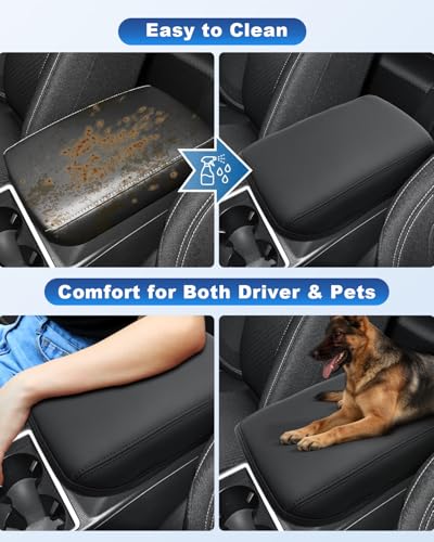 Image of CDEFG for 2025 2026 Outlander Sport Accessories Center Console Cover, for 2021-2025 2026 Outlander Sport Armrest Cover Middle Console Pad Arm Rest Cushion Leather Cover