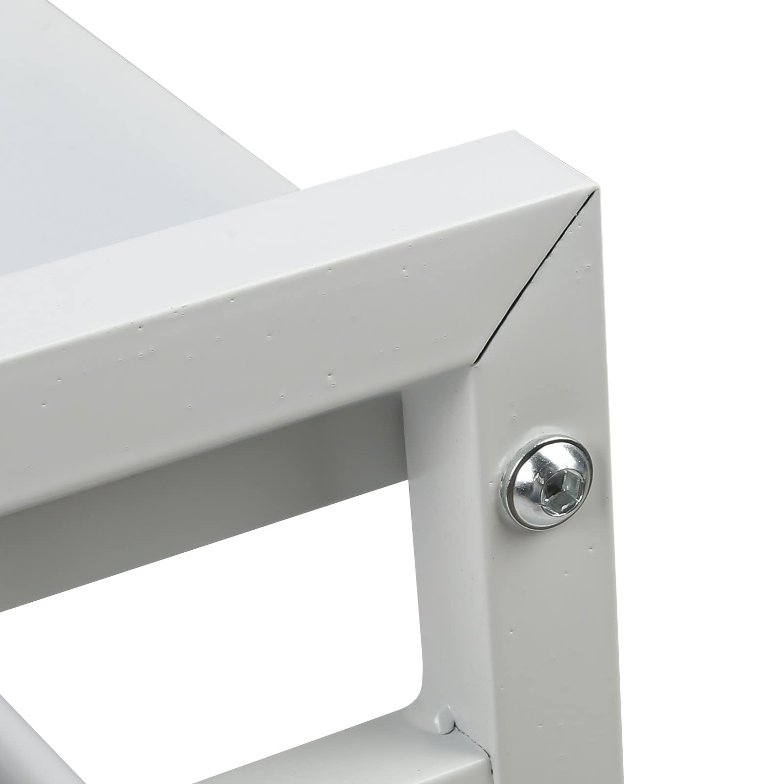OHMG Mensola da ufficio, altezza regolabile, ripiano da scrivania da appoggio, ripiano portaoggetti in ferro, supporto per display multiuso, supporto per stampante(bianco (40/64 x 36,5 x 45 cm)