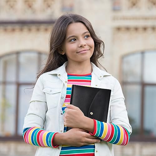 A5 Rechargeable Couverture Cuir (PU) de Livre avec Cahier, 23 x 17 - Noir pour a5, avec Porte-stylo, Fermoir Magnétique, Rangement Intérieur – vue 5