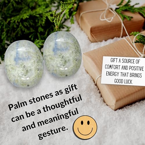 Image of Amazing Gemstone Hackmanite Fluorescent Sodalite Crystals and Healing Stones - Large Palm Stone Crystals Piedra - Crystal for Good Luck, Meditation - Unique Stocking Stuffers, Gifts for Women, Men