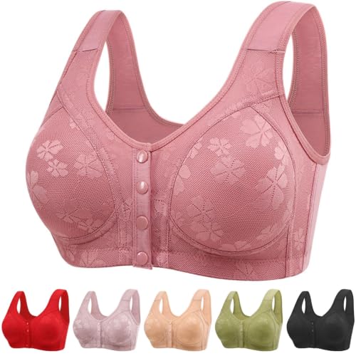 Bras for Older Women Pink 40 Full Coverage Soft Comfort Lace Bra - image 1