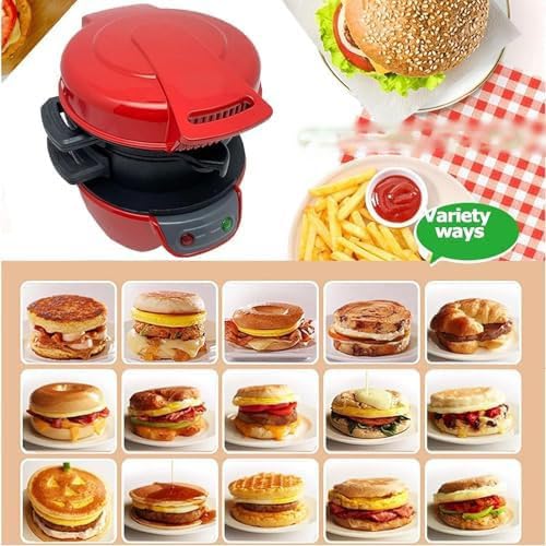 Mini piastra elettrica per hamburger, antiaderente, per hamburger fatti in casa, panini, waffle e muffin